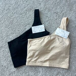 Klassy Network Asymmetrical Black One Shoulder Crop Top